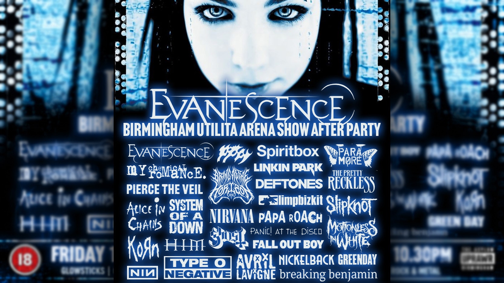 Evanescence Birmingham After Party: Emo, Rock & ﻿Nu Metal Clubnight