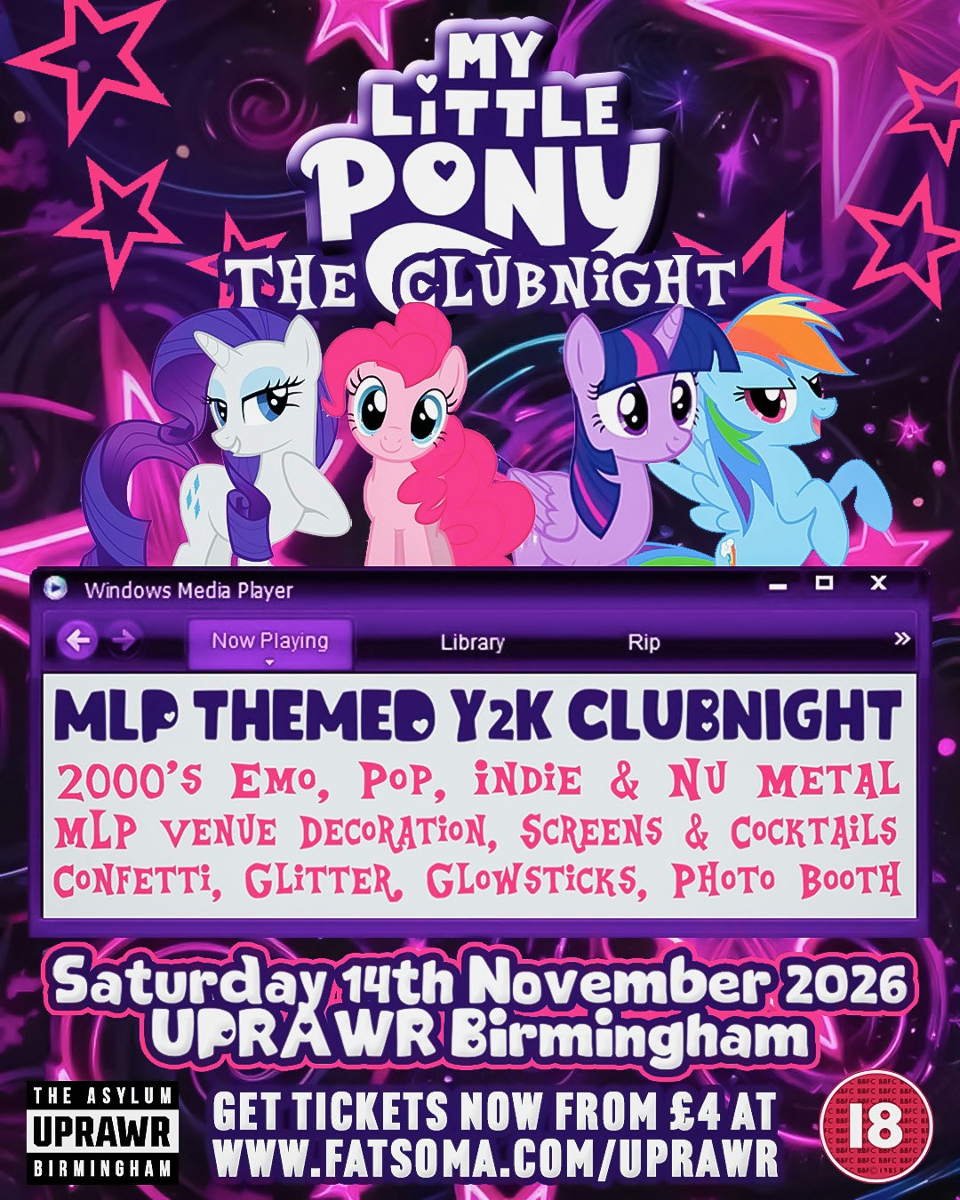 My Little Pony: The Clubnight 🦄 Y2K Rock, Emo and Indie MLP themed clubnight 🌈 💖