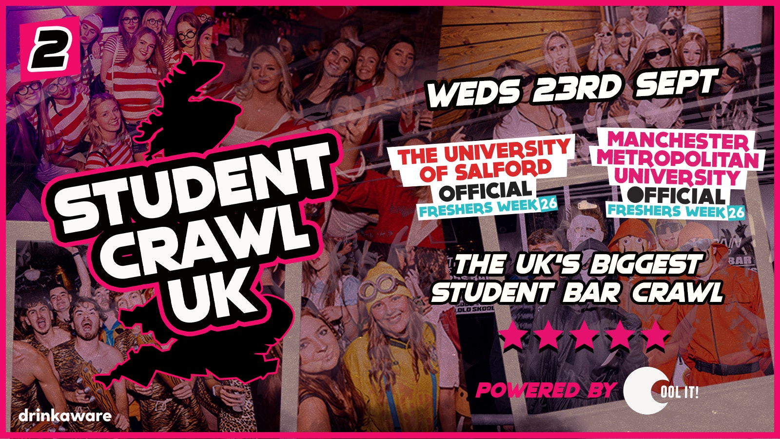 OFFICIAL MMU AND SALFORD EVENT – STUDENT CRAWL PART 2 – THE UK’S BIGGEST BAR CRAWL!