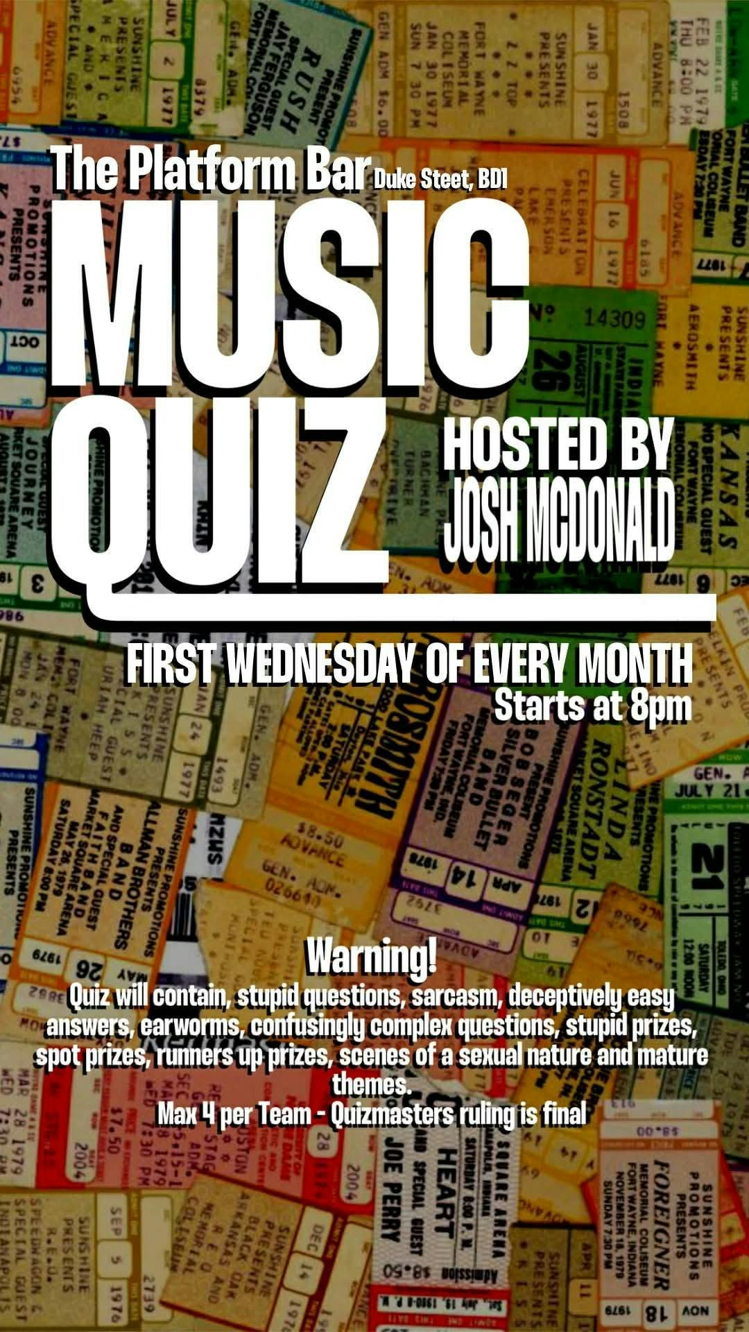 McDonalds Music Quiz at Platform Bar