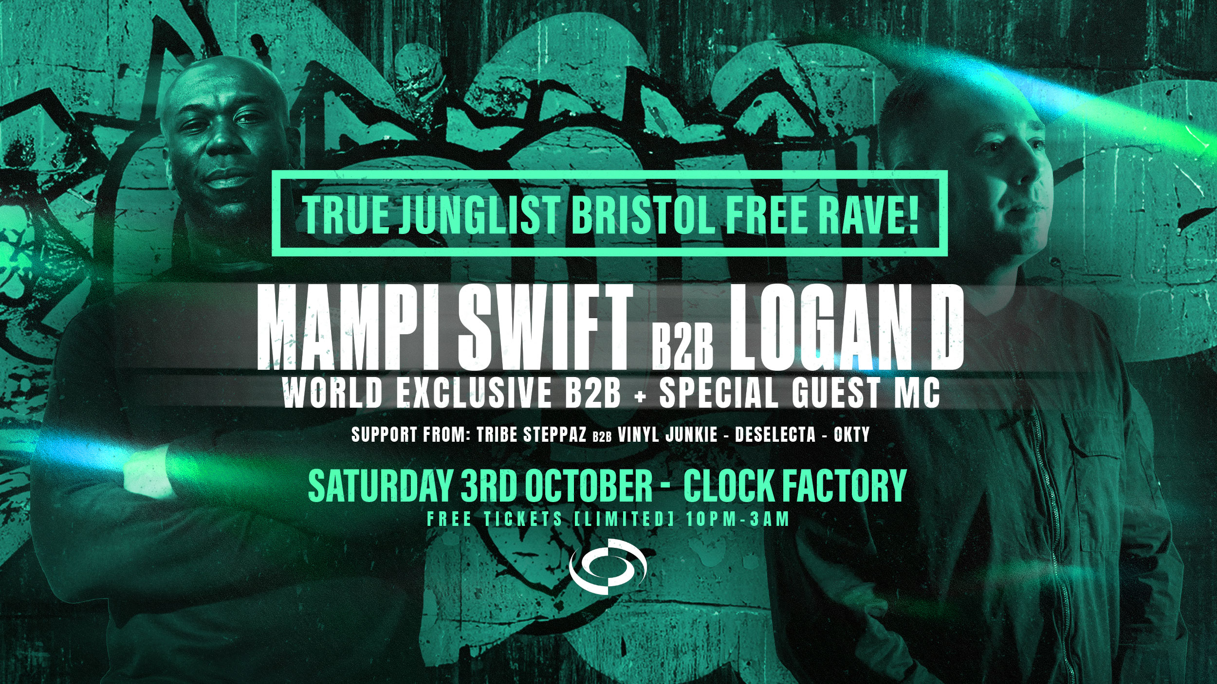 True Junglist FREE RAVE – Mampi Swift B2B Logan D [First-Ever B2B] + Special Guest MC