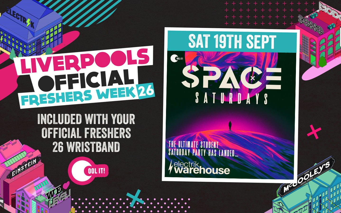 DAY 7 – OFFICIAL EVENT 2 – 🪩 👾 SPACE SATURDAYS 👾 🪩 @ Electrik WAREHOUSE