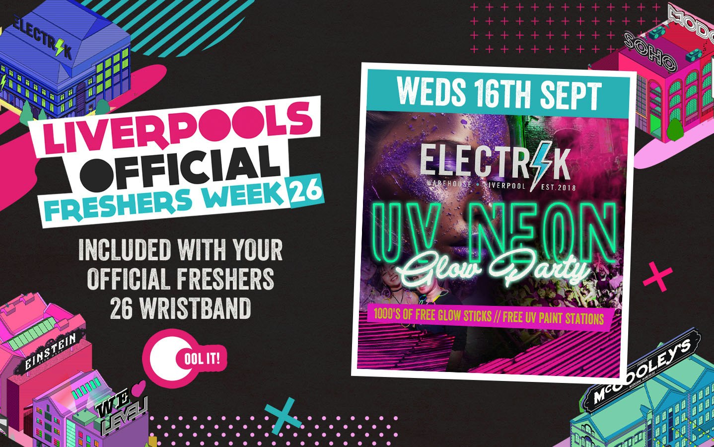 OFFICIAL FRESHERS DAY 4 – EVENT 1:  UV NEON PARTY 🌟🟨🟧🟪🪩 – FRESHERS WEDNESDAY SPECIAL