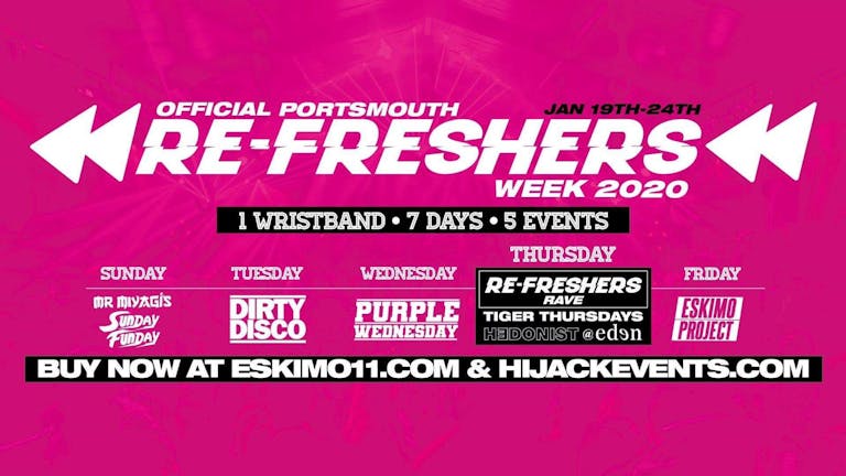 Refreshers Week - One Discounted  Wristband All Parties - INC Refreshers Rave 