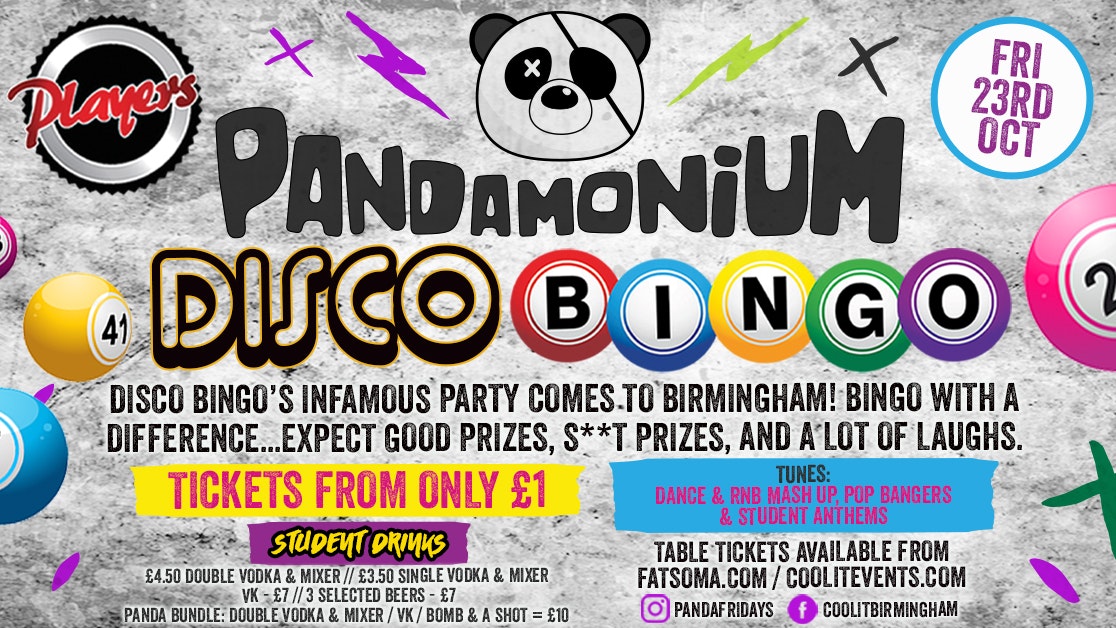 Pandamonium Fridays presents DISCO BINGO