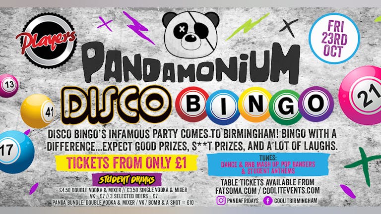 Pandamonium Fridays presents DISCO BINGO