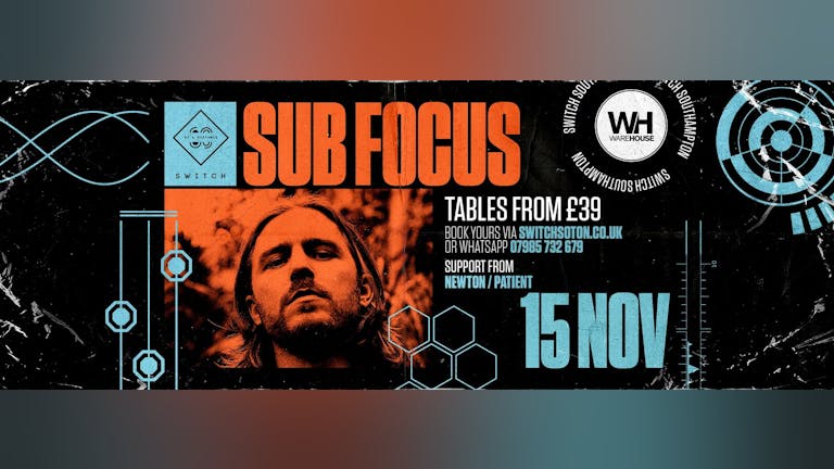 Warehouse presents:  SubFocus Sunday 15th November
