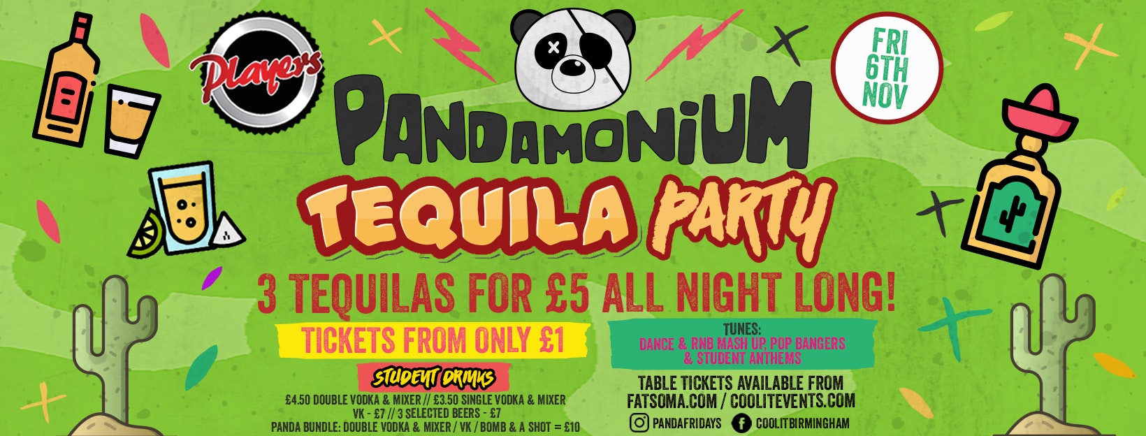 Pandamonium Fridays presents THE TEQUILA PARTY