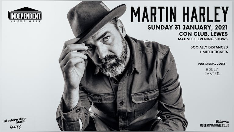 Cancelled - Martin Harley live at Lewes Con Club - EVENING