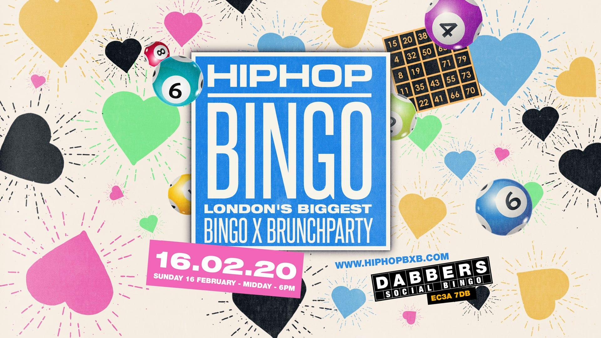The London HipHop Bingo Brunch ? Valentines Weekend – February 16th | Live at Dabbers ?
