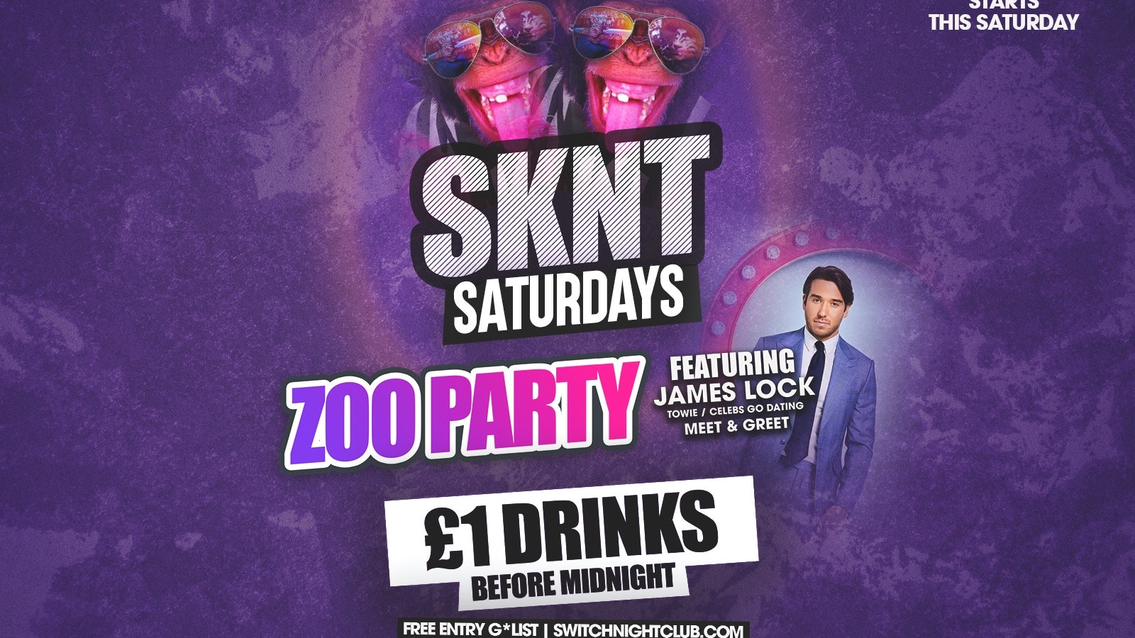 Sknt Saturdays £1 Drinks Zoo Party!