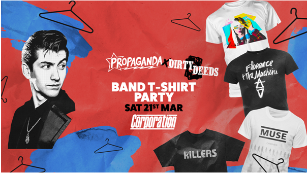 Propaganda Sheffield & Dirty Deeds – Band T-Shirt Party