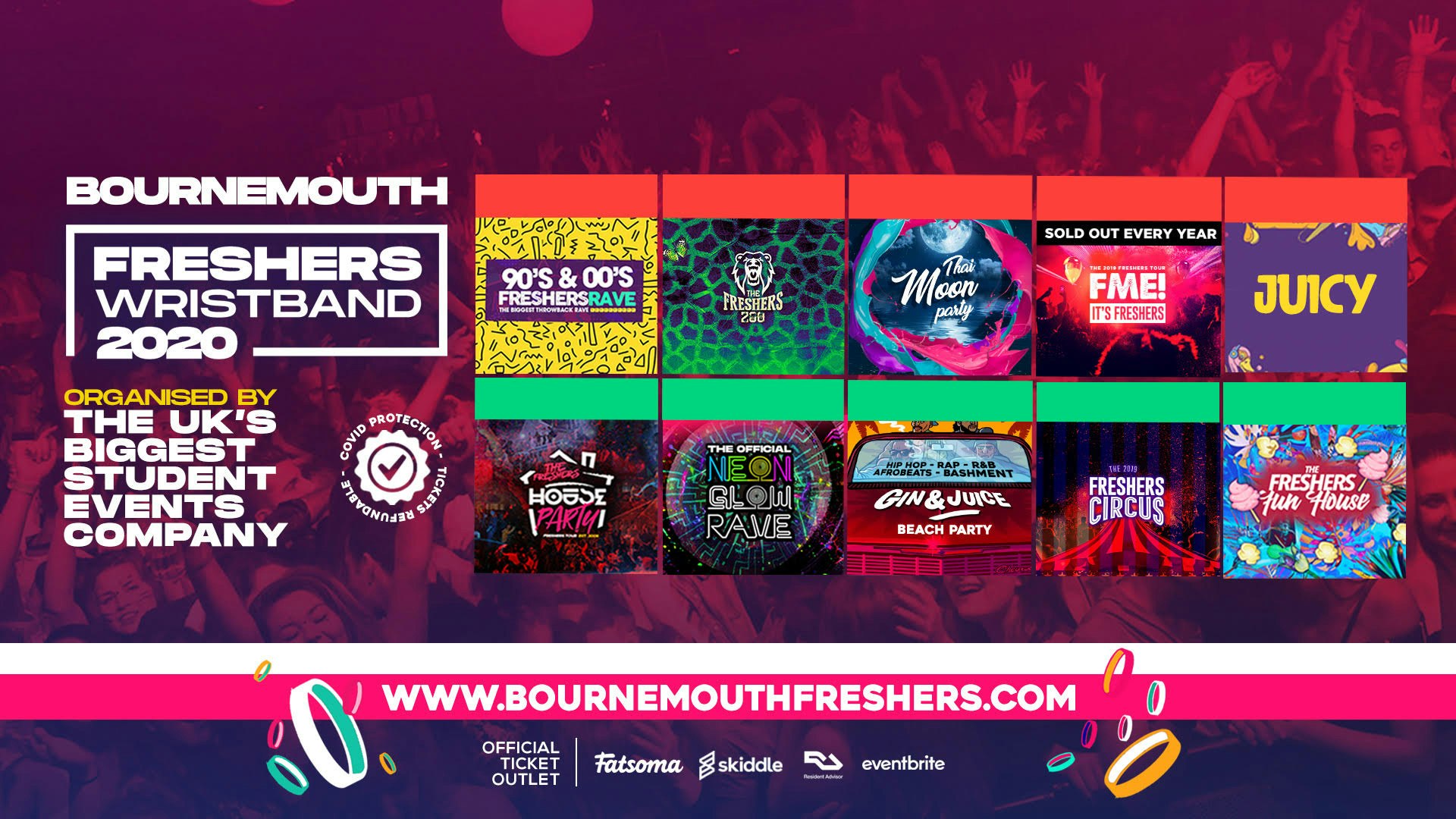 The Bournemouth Freshers Wristband // Bournemouth Freshers 2020