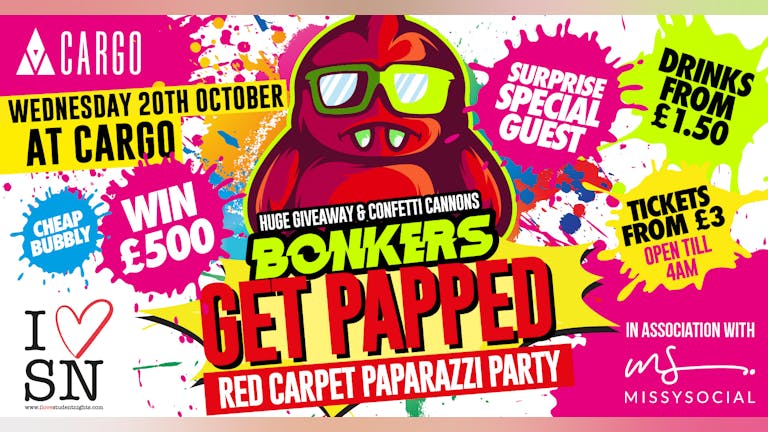 Bonkers Get Papped Party // Drinks from £1.50 // £500 Giveaway // Surprise Special Guest