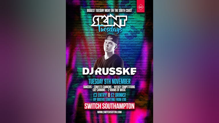 Skint Tuesday w/ DJ Russke • Southampton's BIGGEST Student night