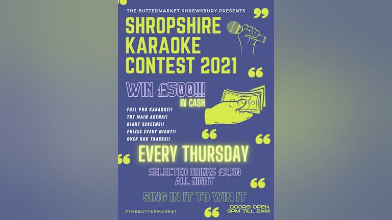 Shropshire Karaoke Contest 2021 - FREE TICKETS! 