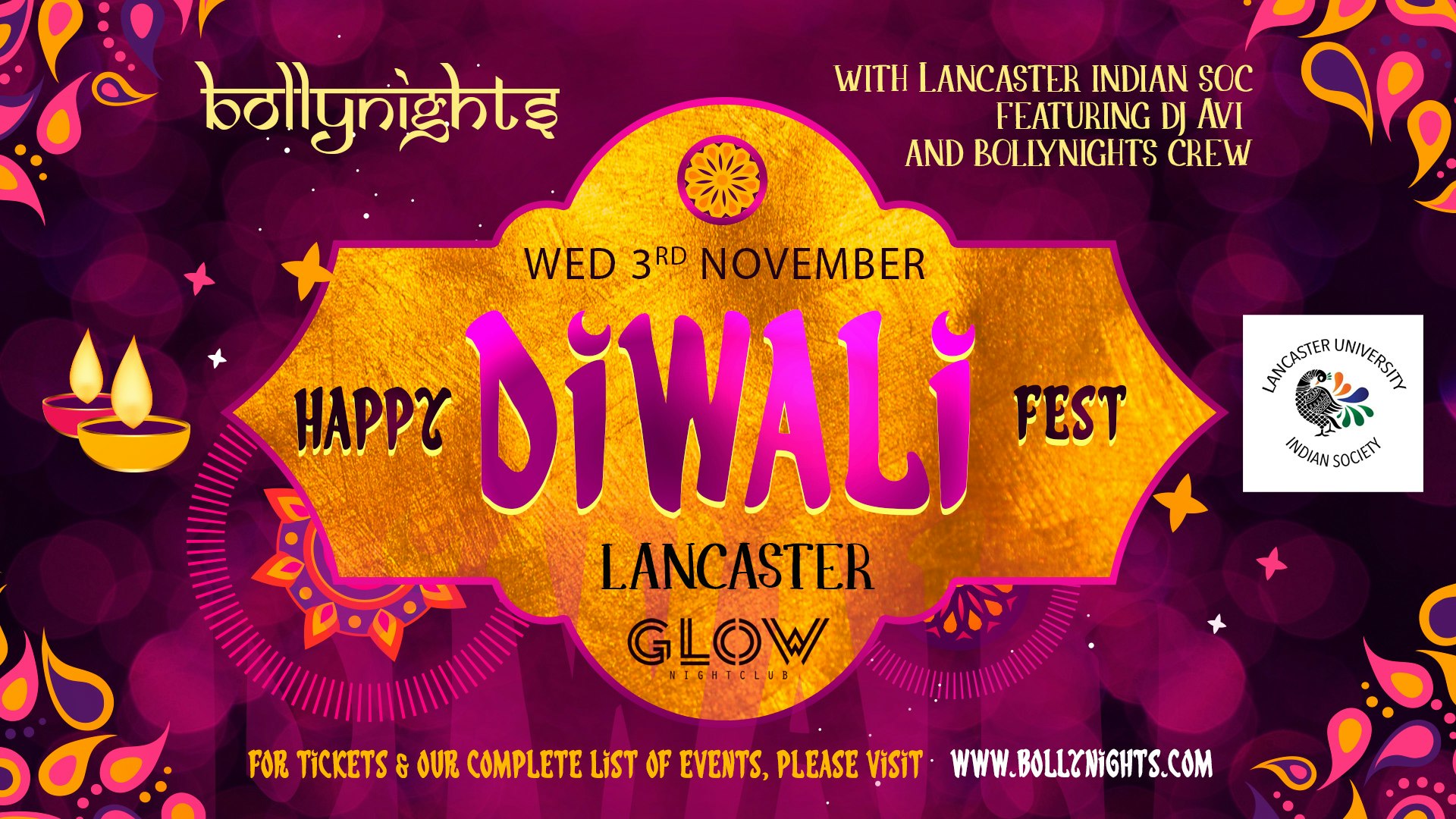 Bollynights Lancaster: Diwali Fest | Wednesday 3rd November