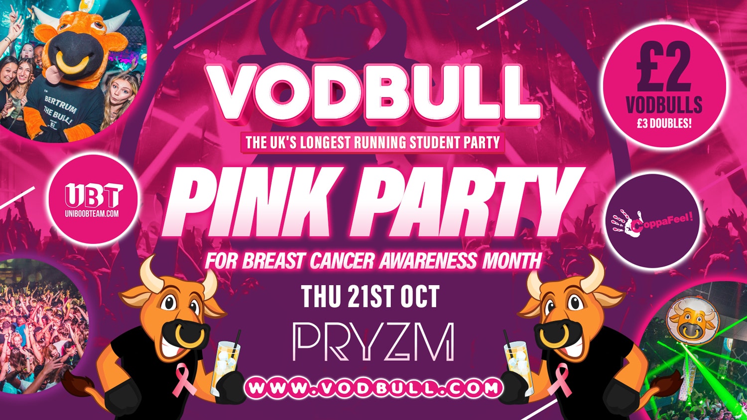 UoB UniBoob hit the VODBULL PINK PARTY!💥 21/10