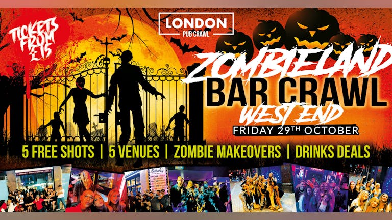 West End ZombieLand // London's Biggest Halloween Bar Crawl // Free Shots + Drink Deals