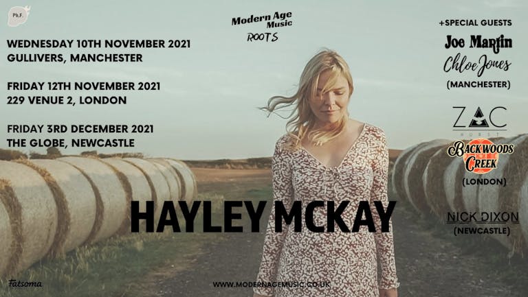 POSTPONED - Hayley Mckay - Manchester + Joe Martin & Chloe Jones 