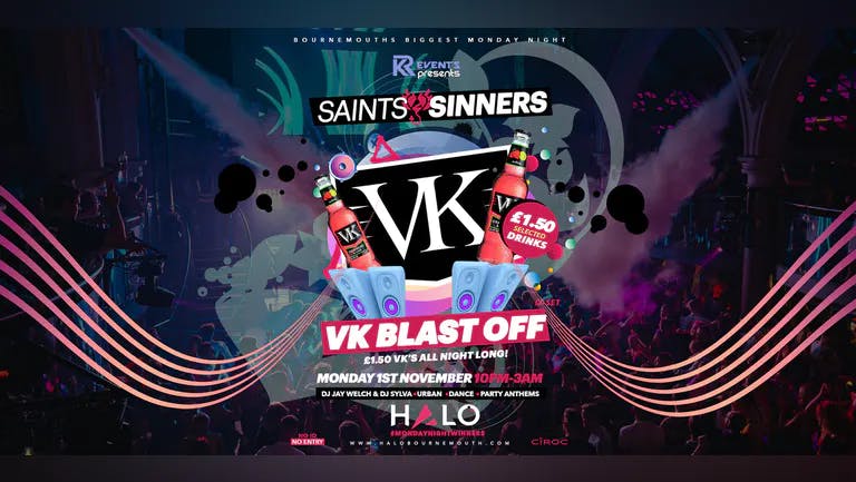 Halo Monday's - VK's BLAST OFF - 1st November | Bournemouth Freshers 2021  /// BournemouthFreshers.com