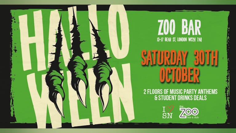 Halloween at Zoo Bar // Saturday 30th // Open till 3AM // Drink deals and More! (LAST 50 TICKETS!)
