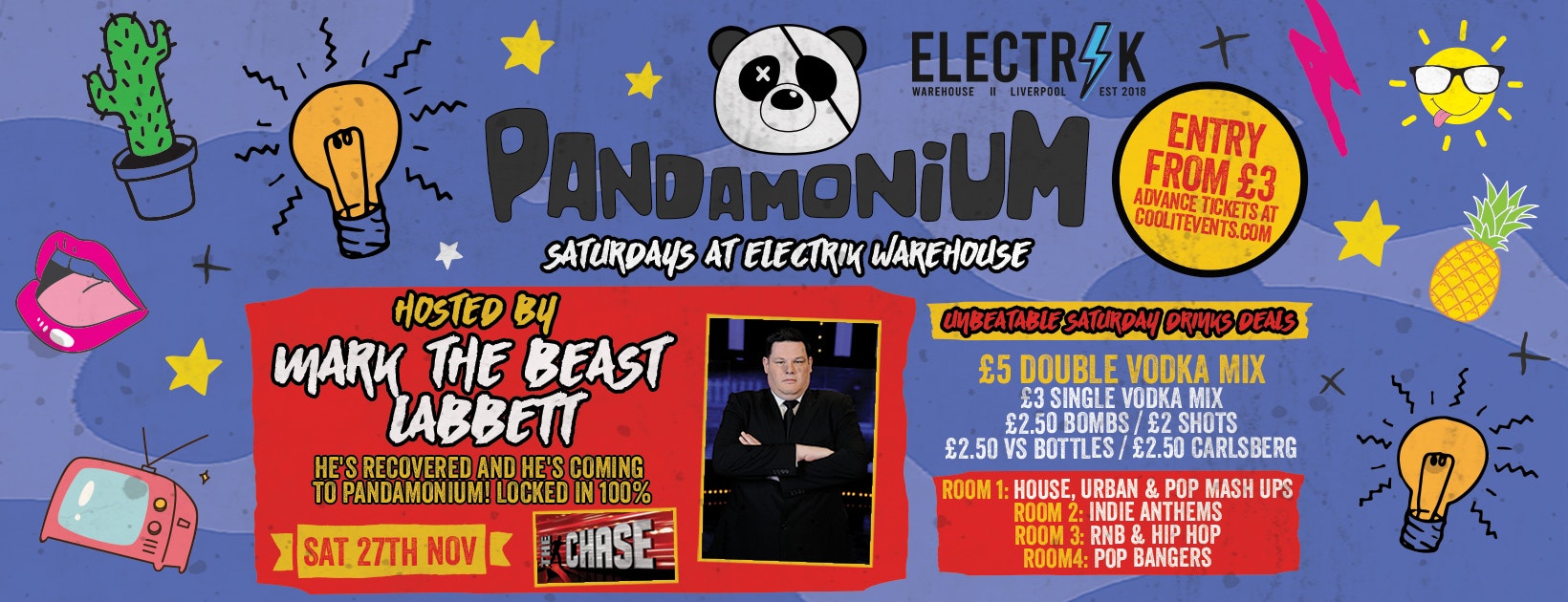 Pandamonium Saturdays : Hosted by Mark ‘The Beast’ Labbett