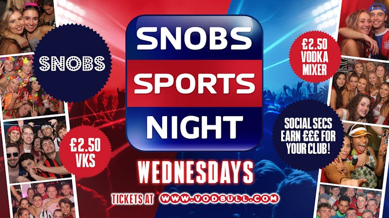 TONIGHT! ✰ SNOBS Sports Night, 1st Dec 2021 ✰