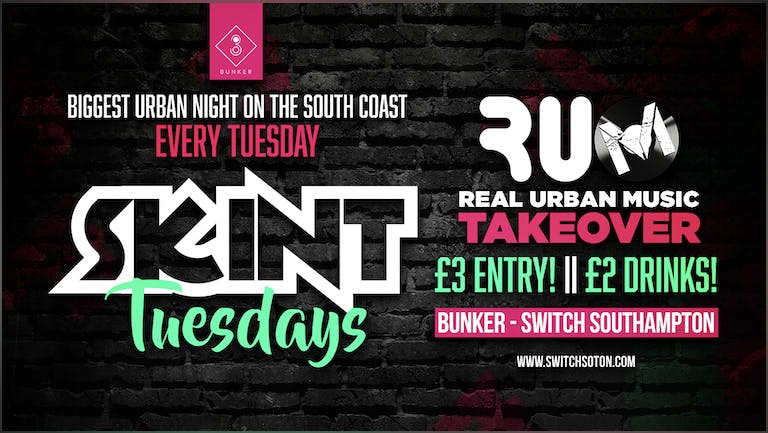 Skint Bunker • RUM Takeover All Things Urban • Every Tuesday