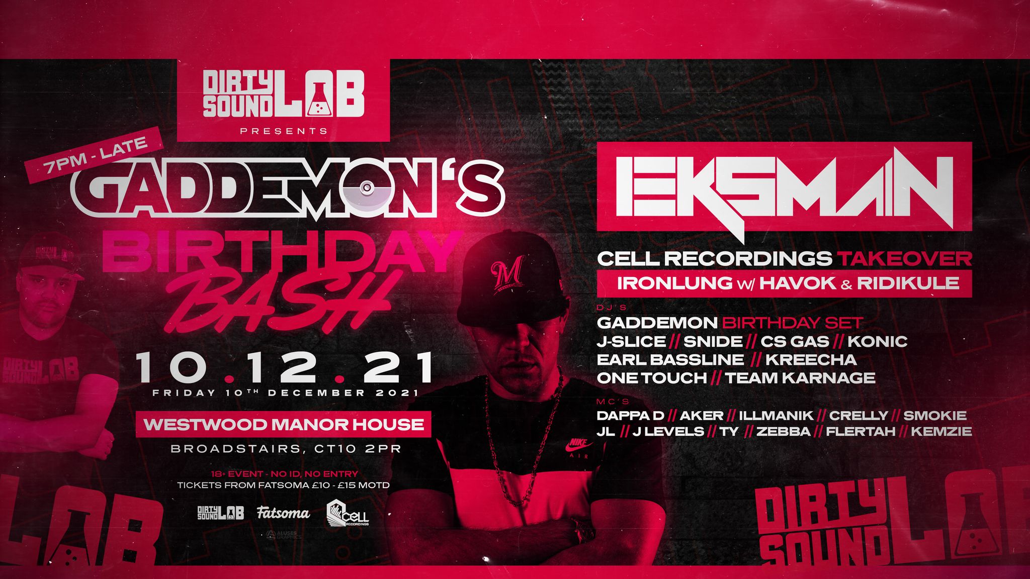 Dirty Sound Lab Gaddemons Birthday Bash At Westwood Manor House Broadstairs On 10th Dec 21 Fatsoma