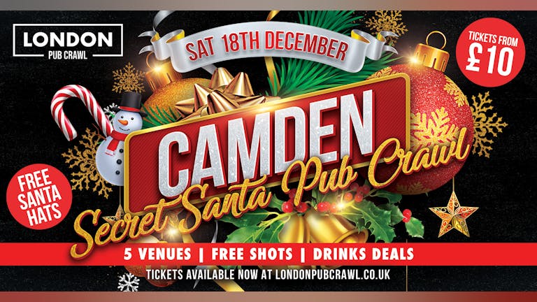 Camden Christmas Santa Pub Crawl + Free Santa Hats // 5 Venues // Free Shots // Discounted Drinks + MORE!