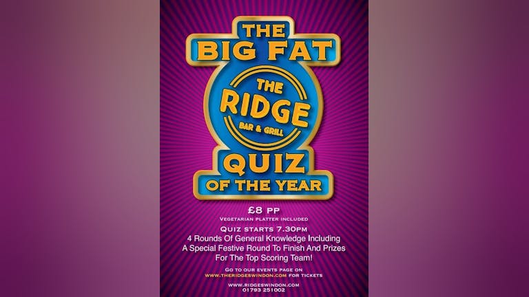 The Big Fat Ridge Quiz  III