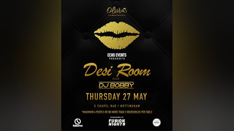 Desi Room - 27.05.21  - DJ Bobby! - SOLD OUT