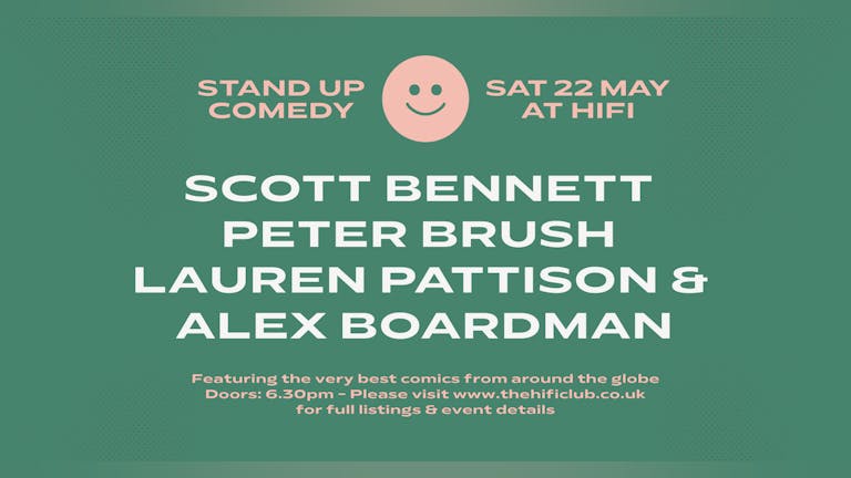Stand Up Comedy with Scott Bennett, Peter Brush, Lauren Pattison & Alex Boardman
