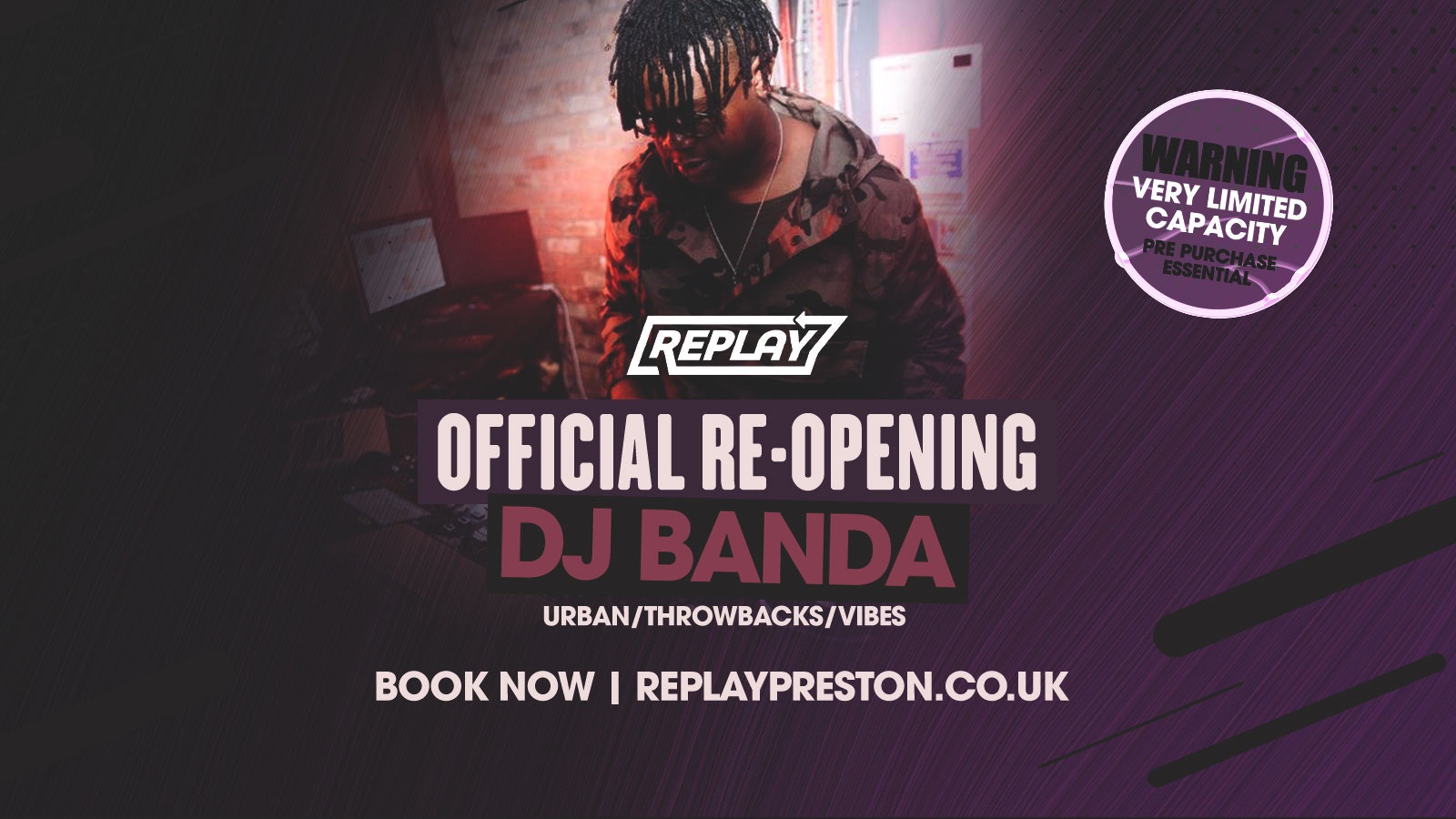 REPLAY is BACK | Monday 17th May | Table Bookings / Entry