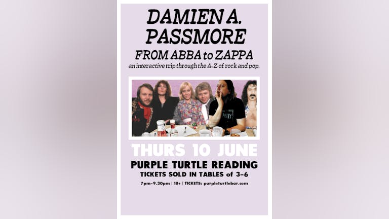 Damien Passmore: A-Z of songs from Abba to Zappa  - live & distanced! (£7 per person)