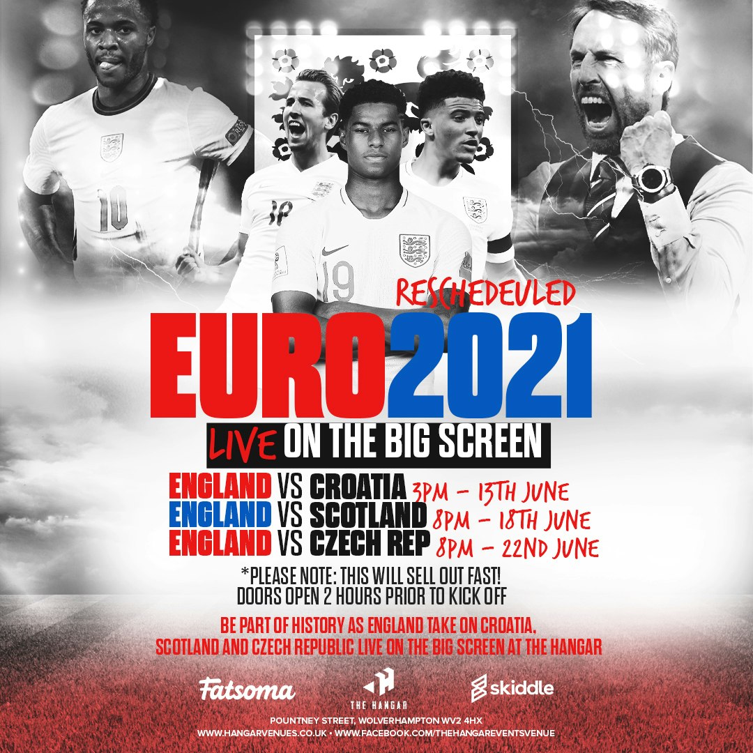EURO 2020 RE SCHEDULED – LIVE ON THE BIG SCREEN