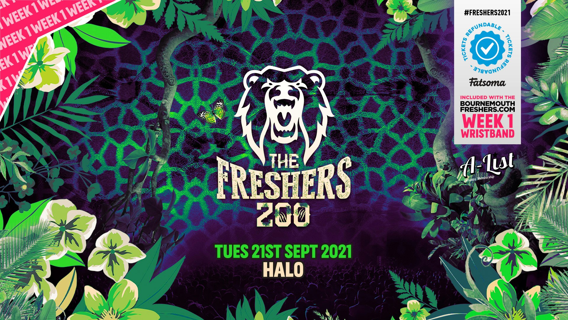 [TONIGHT] The Freshers Zoo @ Halo – FINAL 100 £5 TICKETS  | Bournemouth Freshers 2021 [Week 1 Freshers Event]