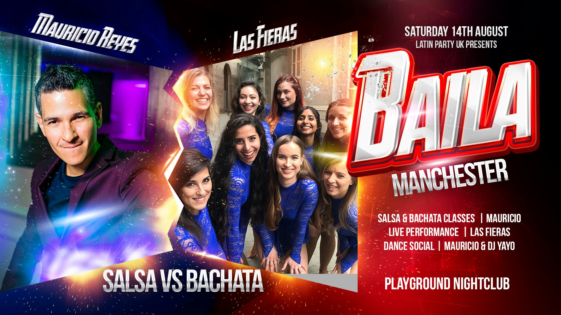 Baila Manchester – Salsa vs Bachata with Mauricio Reyes & Las Fieras