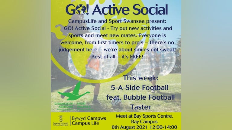 GO! Active Social - 5-A-Side Football feat.  Bubble Football  Taster!