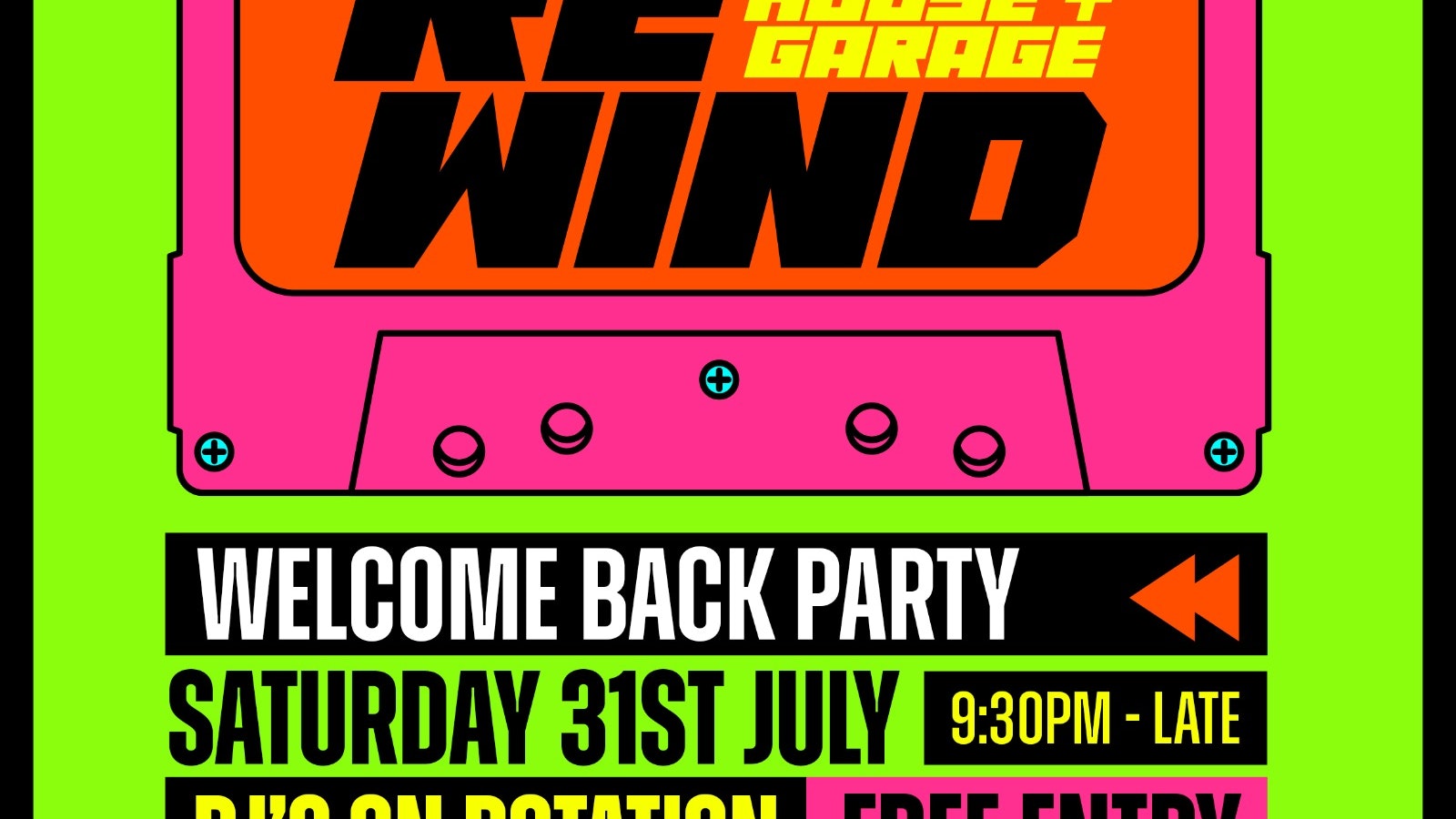 RE:WIND – THE UK’S BIGGEST HOUSE & GARAGE  AFTERPARTY SAT 31ST JULY 2021