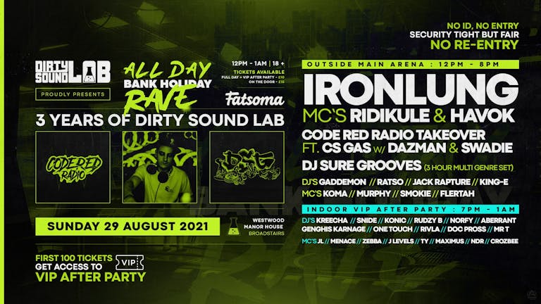 Dirty Sound Lab : All Day Bank Holiday Rave