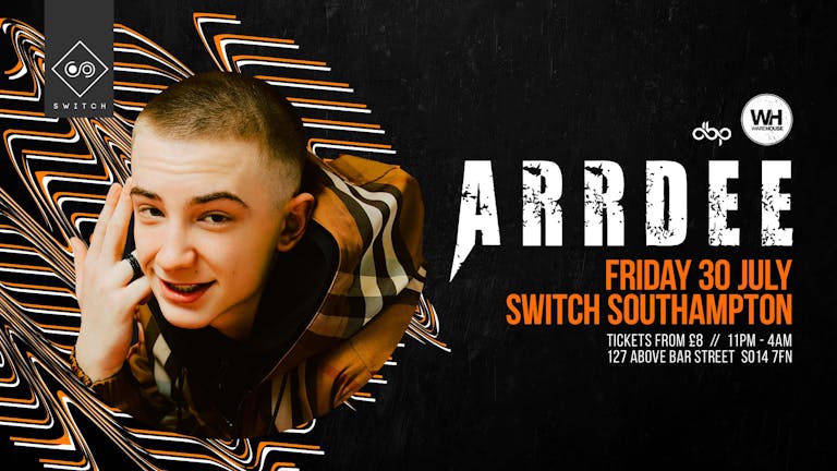 Arrdee LIVE at Switch • TOMORROW Night! 