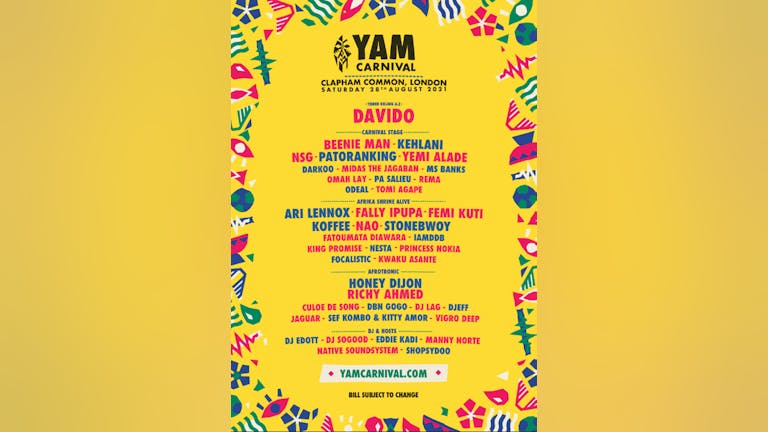 YAM Carnival 2021  August Bank Holiday
