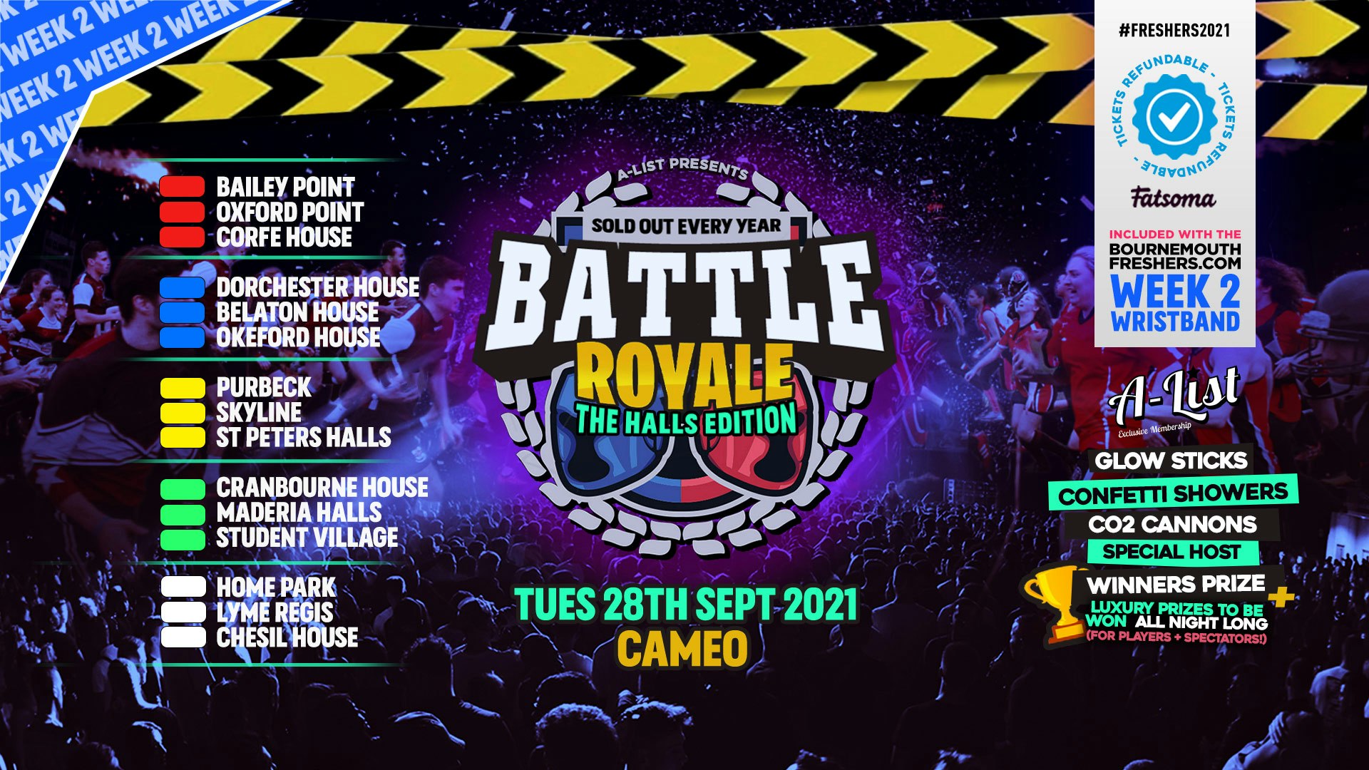 Battle Royale – Battle of the Halls @ Cameo | Bournemouth Freshers 2021  [Week 2 Freshers Event]