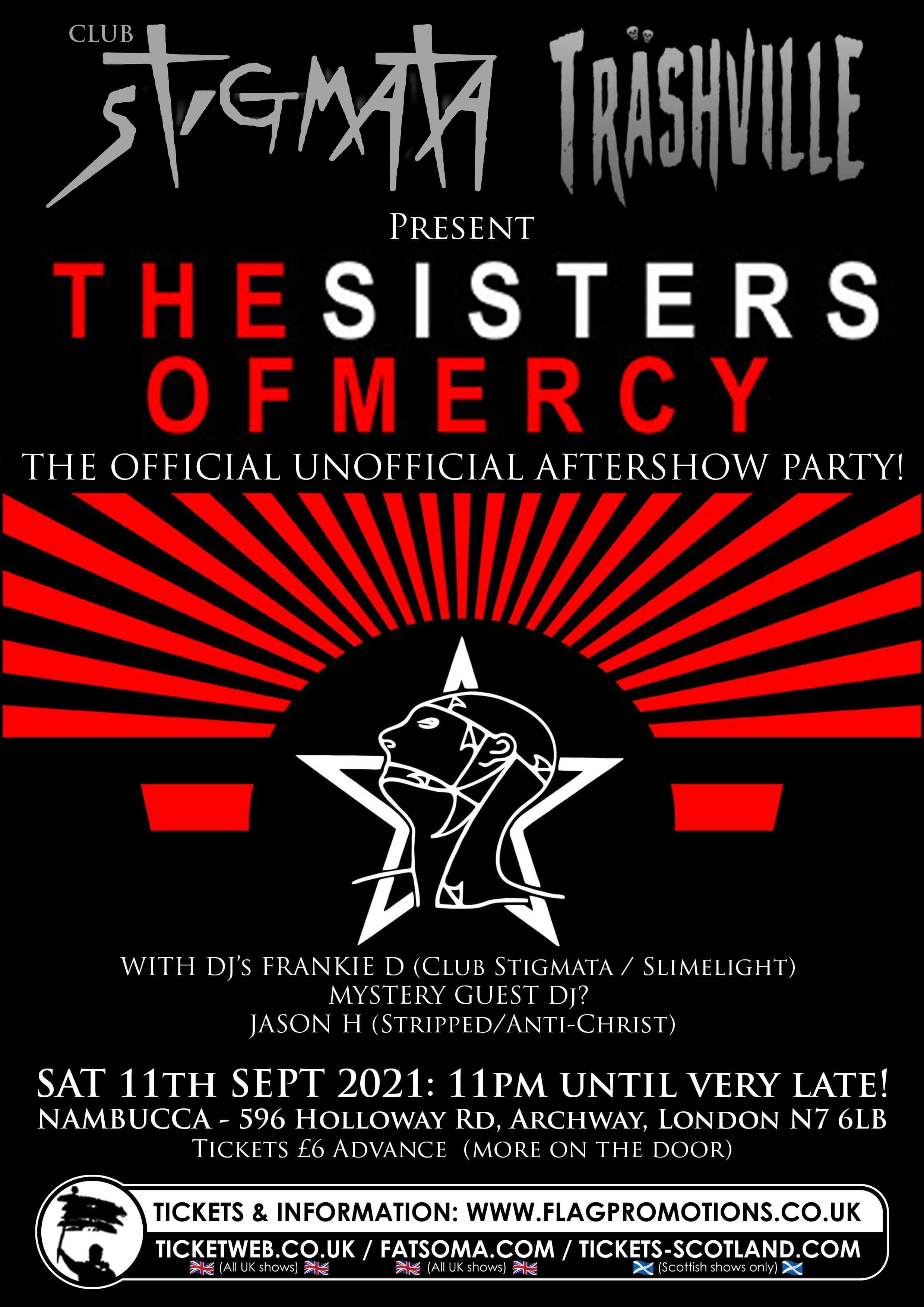 THE SISTERS OF MERCY  AFTERSHOW PARTY