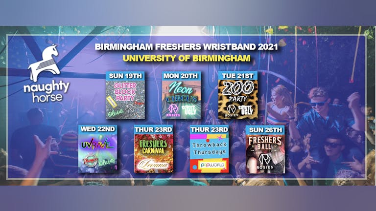 Birmingham Freshers Wristband 2021 - University Of Birmingham! [Naughty Horse]