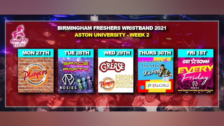 Birmingham Freshers Wristband 2021 - ASTON - WEEK 2!
