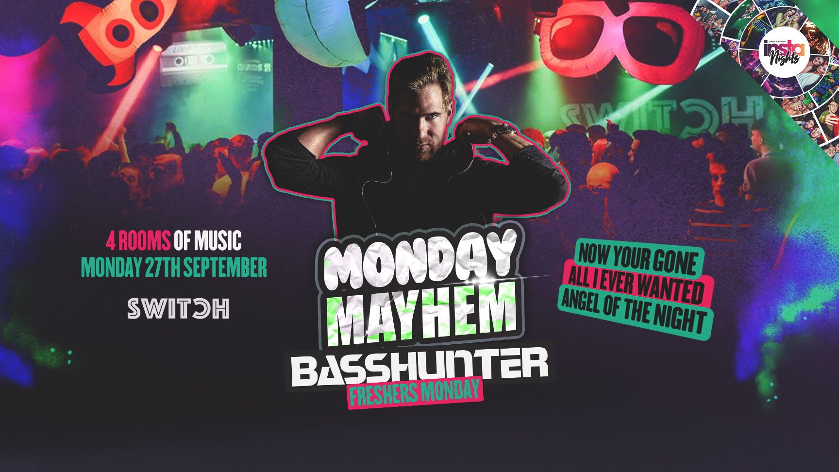Monday Mayhem (Freshers Party ft BASSHUNTER Live) – Preston’s Biggest Student Night