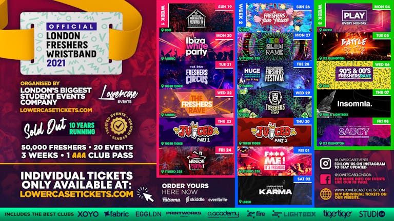 ⚠️LAST 50 WRISTBANDS⚠️ THE 2021 OFFICIAL LONDON FRESHERS WRISTBAND!!